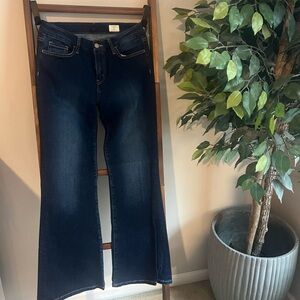 Elegant Dark Blue Flare Jeans
